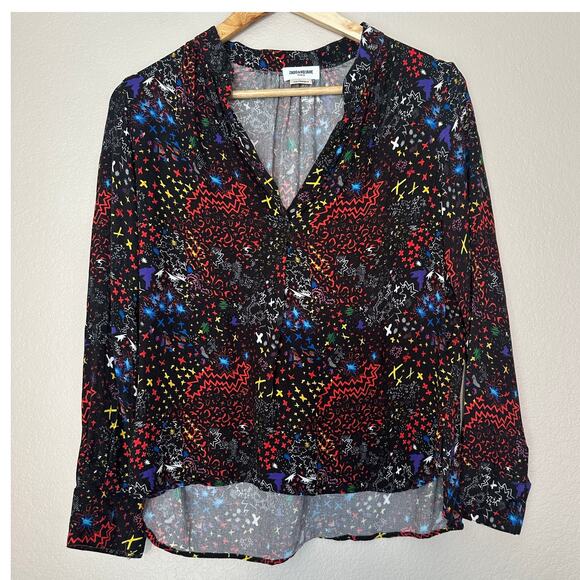 Zadig & Voltaire Tink Glam Rock Blouse in Abstract, Modern, Indie, Punk, Small - Picture 2 of 9